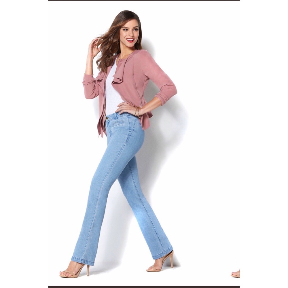 IMAN light wash boot cut jeans